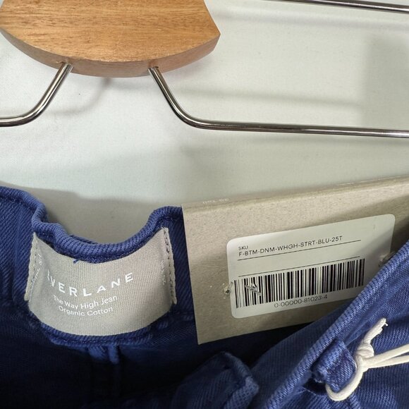 Everlane The Way High Straight Leg Organic Cotton Jean Coal Blue Tall 25T - Picture 6 of 7